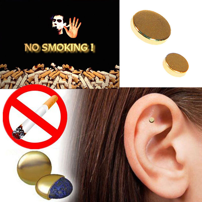 2 ピースマグネット耳介終了喫煙 Zerosmoke 指圧パッチないタバコ健康治療装飾イヤリング
