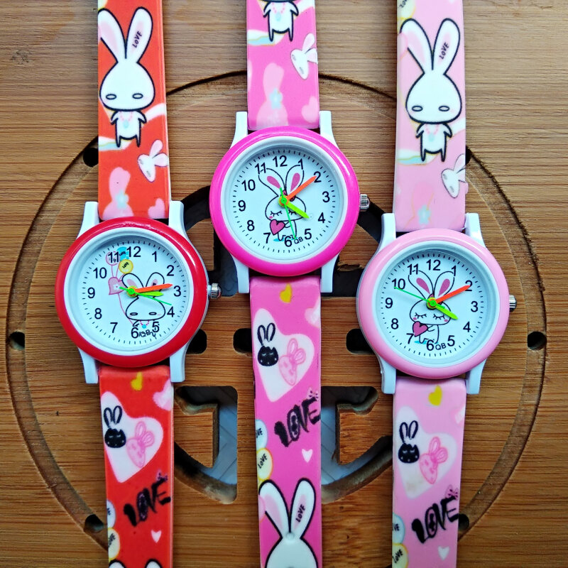 2019 new listing ! Cute Cartoon Rabbit Children Watch Kids Girls Silicone Straps Child Quartz Watches Boys Clock Montre Enfant