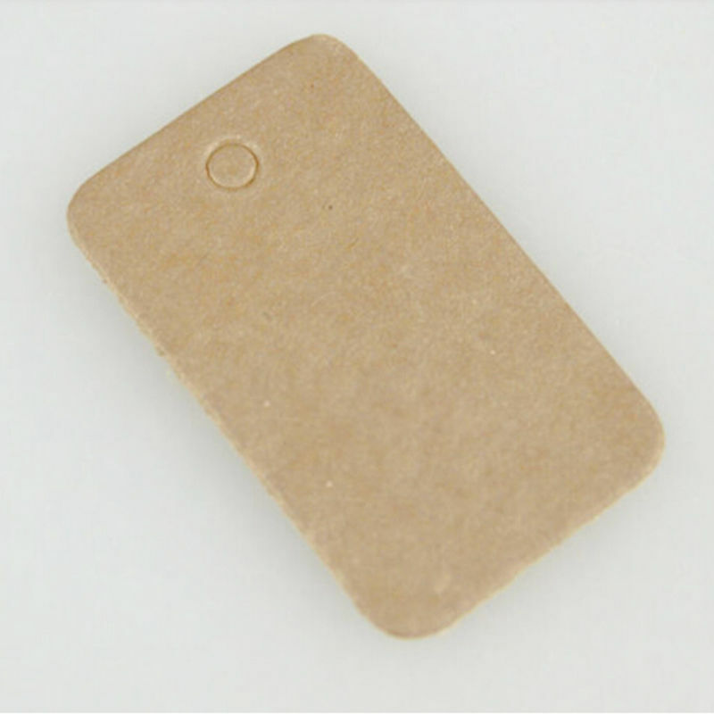 100pcs/lot DIY Brown Kraft Paper Tags Rectangular Label Luggage Wedding Note +String Blank price Hang tag Kraft  2*3.3cm