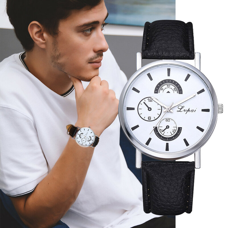 LVPAI-Reloj de pulsera analógico de cuarzo para hombre y mujer, cronógrafo de diseño Retro de lujo, de malla, A la moda, Unisex, 2019
