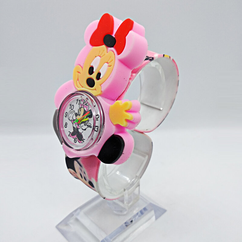 Bonito meninas relógios crianças rosa dos desenhos animados anime relógios de borracha colorida pulseira relógio de pulso para meninas crianças montre enfant