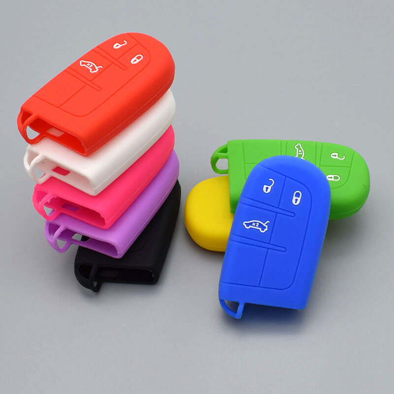 silicone key cover cap case set shell protect for Jeep Renegade Cherokee Grand Cherokee DODGE JCUV 3 button remote key