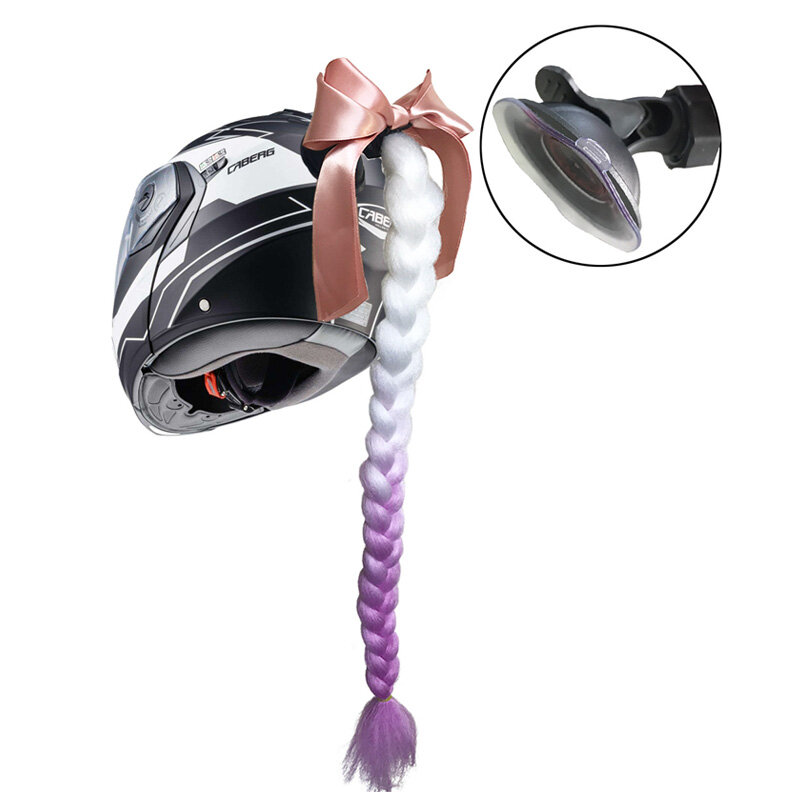 ツイスト組紐オートバイポニーテール汚れ勾配ランプ豚テール髪パンクフリースタイルバイカーヘルメット装飾女性ヘルメット