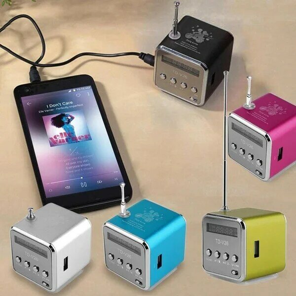 Mini Radio numérique Portable, Fm, Internet, haut-parleur, USB, carte SD, lecteur de musique, pour téléphone Portable, Pc, Radv26
