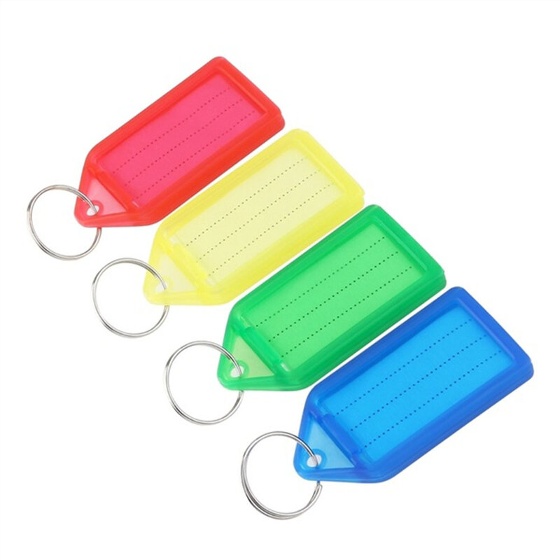 Plastikowe identyfikatory bagażu identyfikator etykiety kluczowe tagi z dzielonym pierścieniem identyfikator podróży identyfikator etykieta z imieniem etykieta akcesoria podróżne kolor losowo