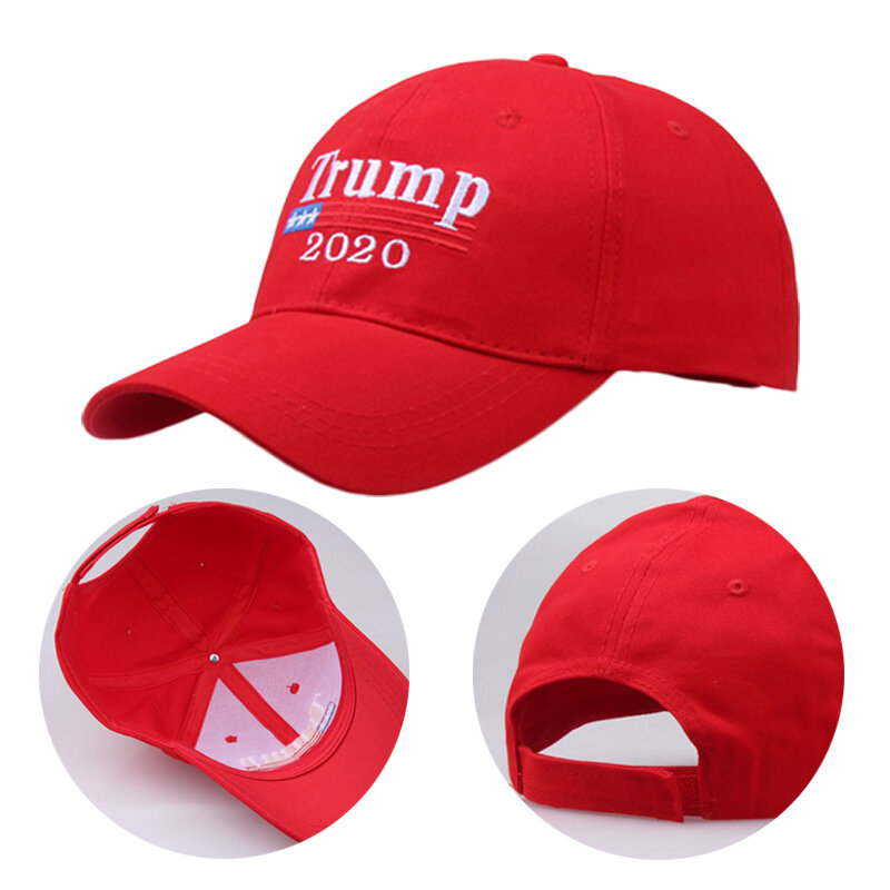 Trump 2020 Embroidered Solid Color Snapback Casual leisure Adjustable Summer Baseball Cap Women Men Sports Outdoor Drop Shipping