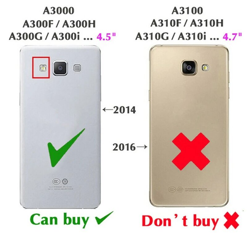 Funda de teléfono abatible para Samsung Galaxy A3, 2015, Galaxy 3, SamsungA3, A3, 300, A32015, SM, A300, A300F, A300FU, A300H, SM-A300FU