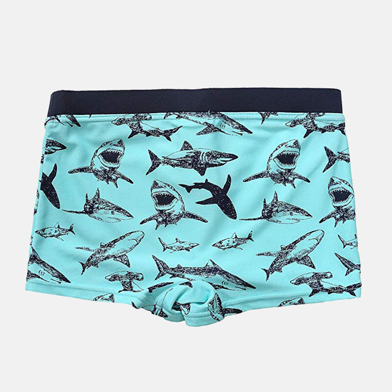 Charmleaks Boy Swimming Shorts Swimwear Carton Shark Printed Swimsuit Bottom Kids Cute Bikini Pants Beach Wear Bathing Suit