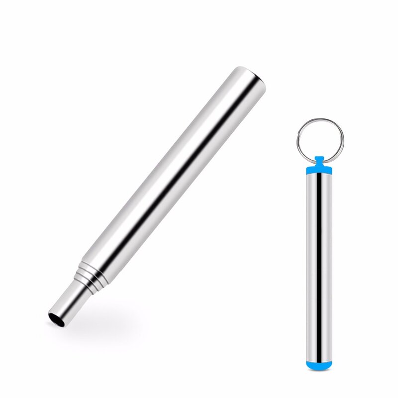 Collapsible Outdoor Blow Fire Tube, Stainless Steel Telescopic Gear Pocket Bellow by Blasting Air for Camping
