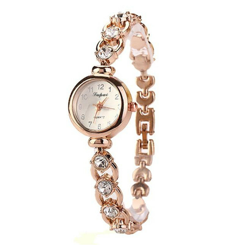 Relógio de pulso com strass feminino, relógio analógico de quartzo com pequeno mostrador de cristal para mulheres # b
