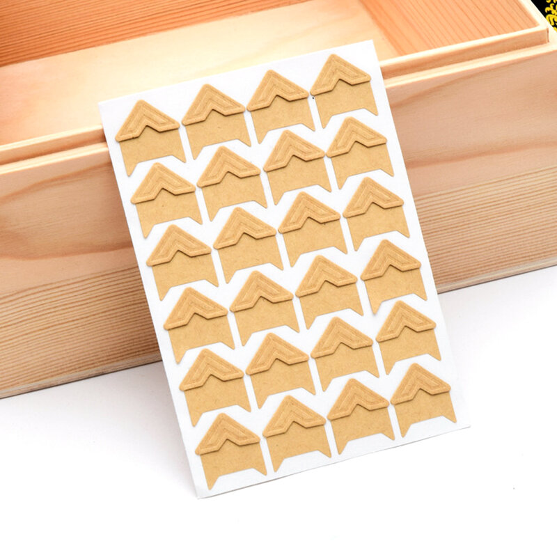 Papel adhesivo único para álbum de recortes, pegatinas de esquina, decoración de fotos, 120x9 cm, 5 hojas de 12,5 unidades