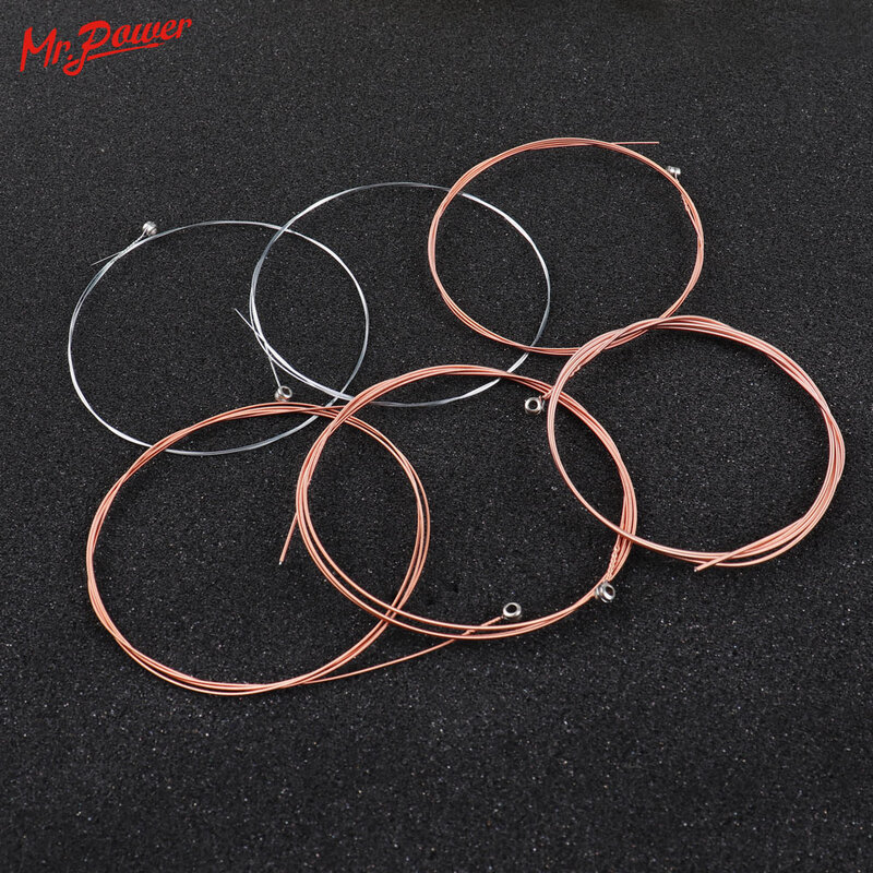 6pcs/set Universal Acoustic Guitar String Silver Pure Strigning For Acoustic Folk Classic Guitar Parts Accessories