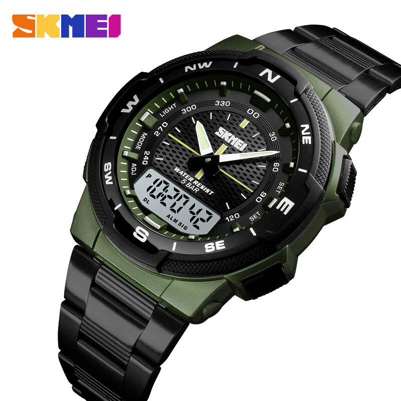Men Watch Fashion Sport Quartz Clock Mens Watches SKMEI Top Brand Luxury Full Steel Business Waterproof Watch Relogio Masculino