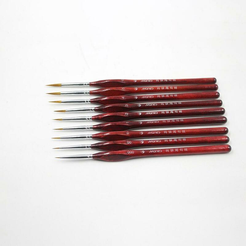 1pc Line Fine pennelli artistici professionali zibellino pennello acquerello in miniatura per disegnare guazzo pittura a olio pennello rifornimento d'arte