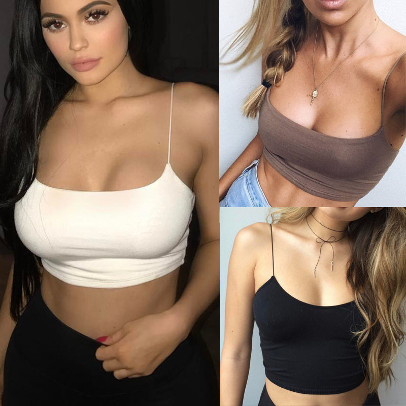 Hot Fashion Vrouwen Club Tank Tops Solid Strappy Sleevless Camisoles Tube Crop Top Bralette Casual Sexy Dames Zomer Tanks