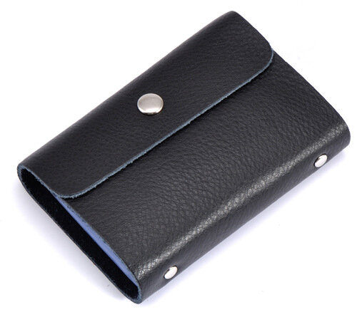 Genuine Leather Tri-fold Card Holder Fashion Candy Color Bank Credit Card ID Wallet Simple Buckle Bag Custom name logo