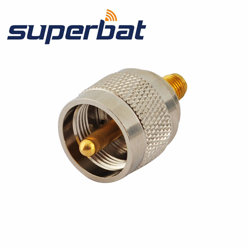 Superbat, 2 шт., стандартный адаптер SMA мама в UHF PL259, мужской прямой коаксиальный адаптер RF