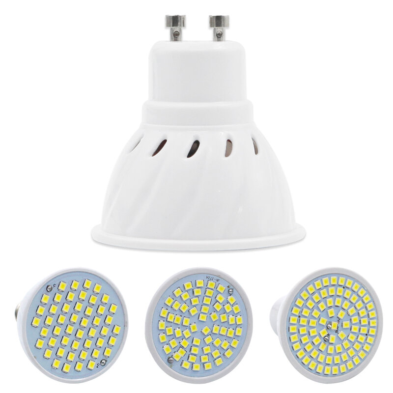 Lâmpada de led com 48leds, 60leds, 80leds, ac 220v, smd, 2835, led, holofote gu10, mr16, e27 e14 para bombillas de poupança de energia doméstica