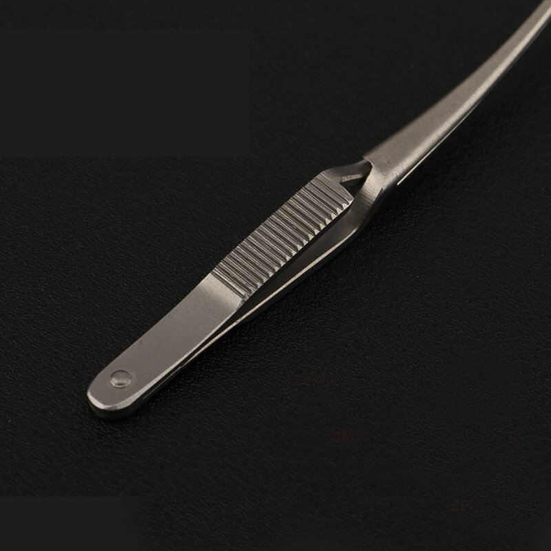 Pince vasculaire en acier inoxydable, dispositif microchirurgical, blocage temporaire des pinces auriculaires et des dents complètes à flexion droite