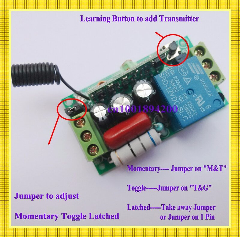 Transmissor e receptor de relé ac 10a 220v, lâmpada led para controle remoto sem fio, desbloqueio e trava 315433