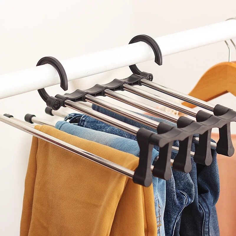 Novelty Foldable Closet Clothing Storage Organizer Clothes Trouser Pants Ties Scarf Shawl Rack Hanger Space Saving wardrobe