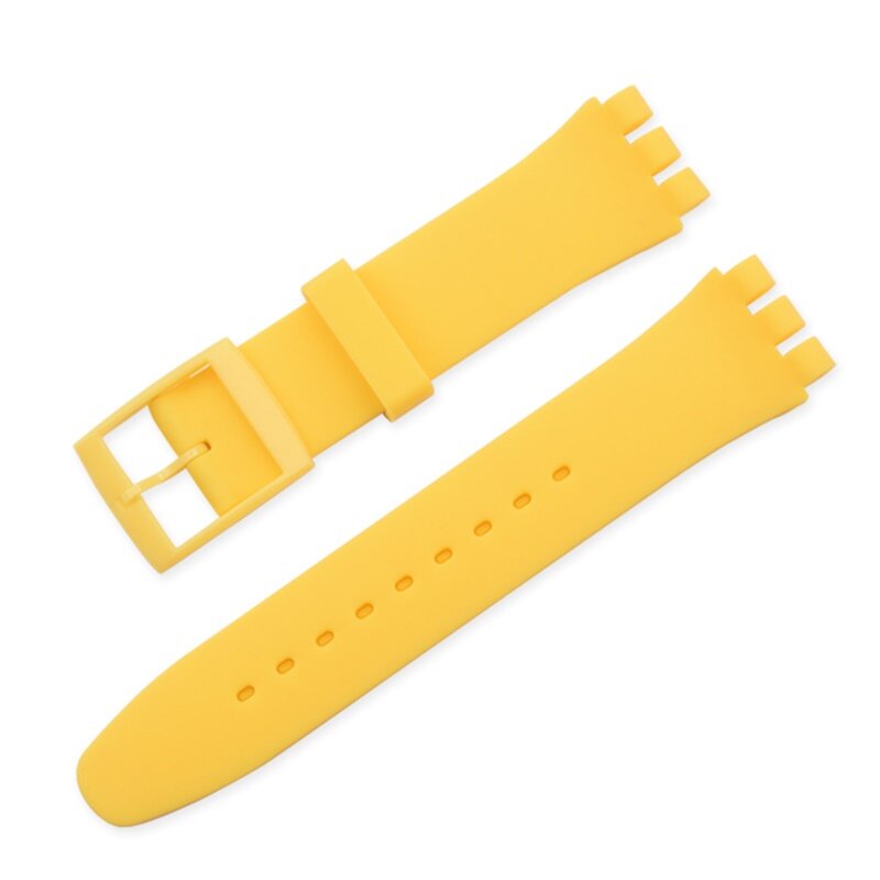 Correa de silicona para reloj Swatch, accesorios de correa de goma de 12mm, 16mm, 17mm, 19mm y 20mm