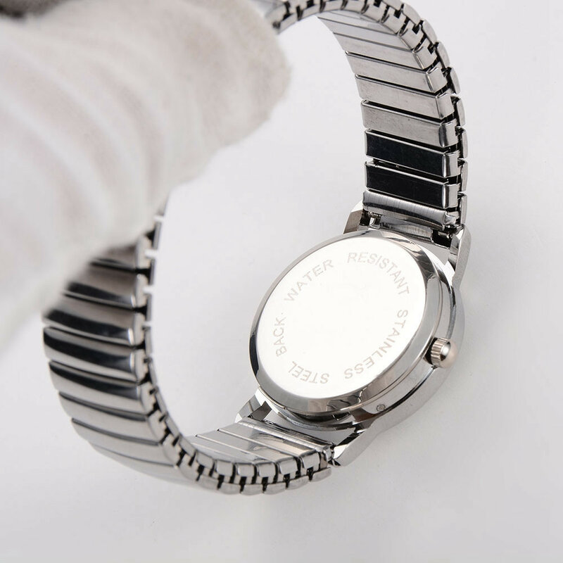 Lvpai ساعة نسائية محاكاة فستان كوارتز الفولاذ المقاوم للصدأ مع ساعة هدية موضة مطاطا تلسكوبي حزام السيدات ساعة # W