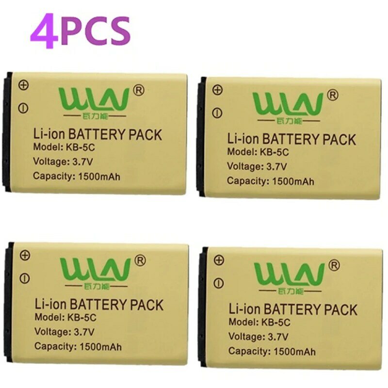 Batería de ion de litio recargable para Walkie Talkie Kaili 100%, Original, KD-C1, para WLN KD-C2, Radio bidireccional, KB-5C, 1500mah, 2 uds.