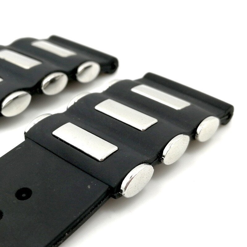 Correa de reloj de Metal negro, correa de silicona deportiva genérica de moda, pulsera de repuesto de 20mm, 22mm, 24mm y 26mm