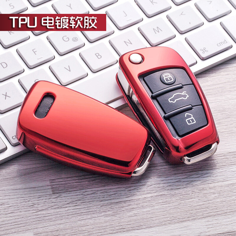Car Soft TPU Auto Key Protection Cover Case For Audi C6 A7 A8 R8 A1 A3 A4 A5 Q3 Q5 Q7 A6 C5 A4L A6L Car Holder Shell Car Styling