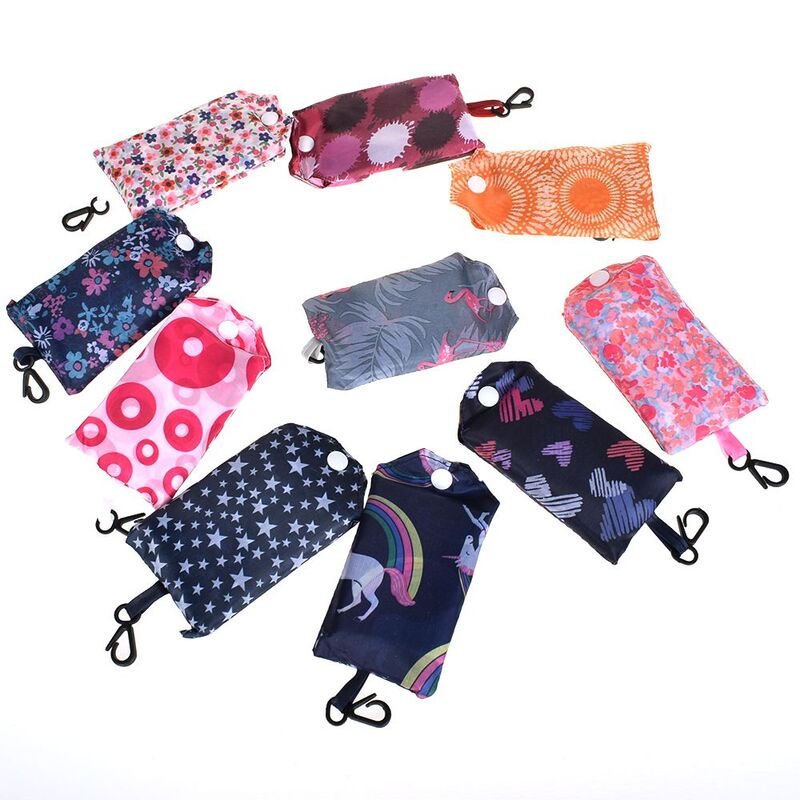 16 Styles Portable Folding Shopping Bag Large Nylon Thick Foldable Waterproof Ripstop Shoulder Handbag