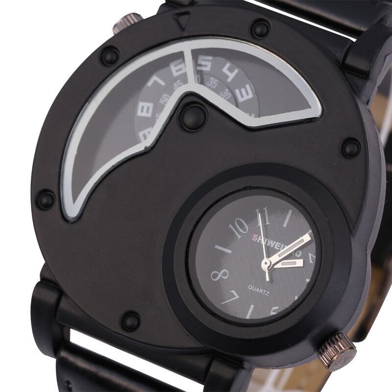 Mens Relógios Exército Russo Militar Dual Time Zones Quartzo Relógio de Pulso Para Homens Pulseira De Couro Projeto Original Relogio masculino