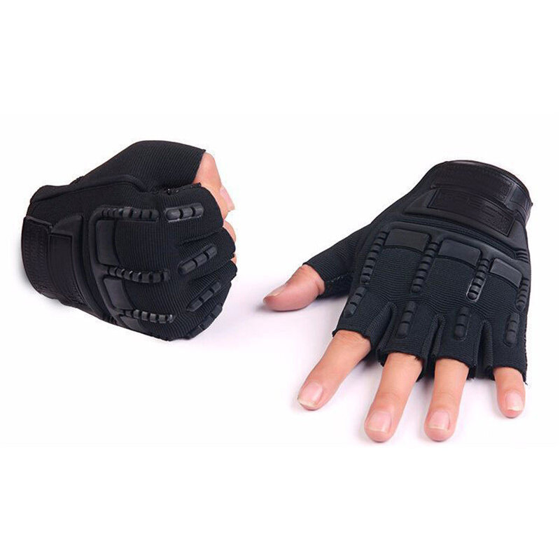 Dzieci taktyczne rękawiczki bez palców dla 5-13 lat wojskowe uzbrojone antypoślizgowe sportowe pół palca chłopcy dziewczęta rękawiczki R010