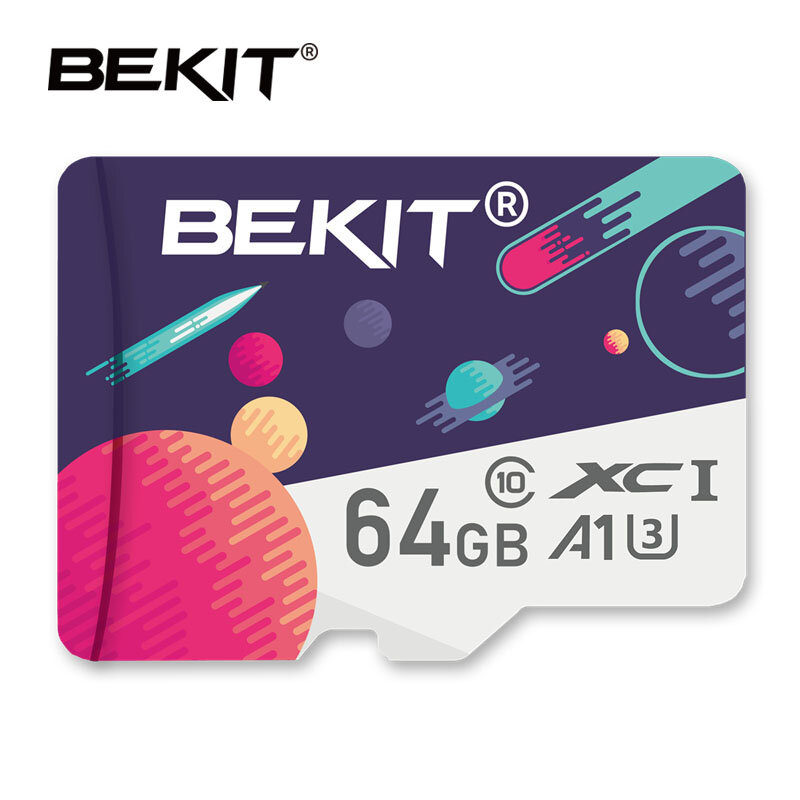 Cartão de memória para smartphone e pc, "bekit, 16gb, 32gb, 64gb, 128gb, 256gb, classe 10, cartão tf, modelo a1, 80 mb/s, 100%, original
