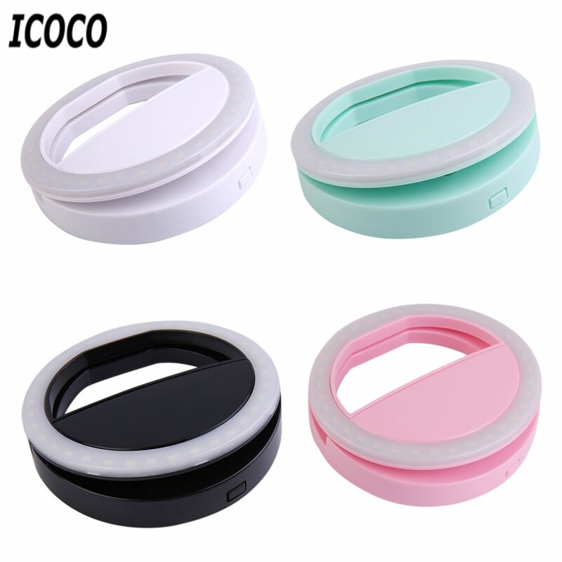 ICOCO – anneau lumineux à 36LED, 3 Modes d'éclairage, pour téléphone, Selfie, caméra, photographie, pour Iphone, Samsung