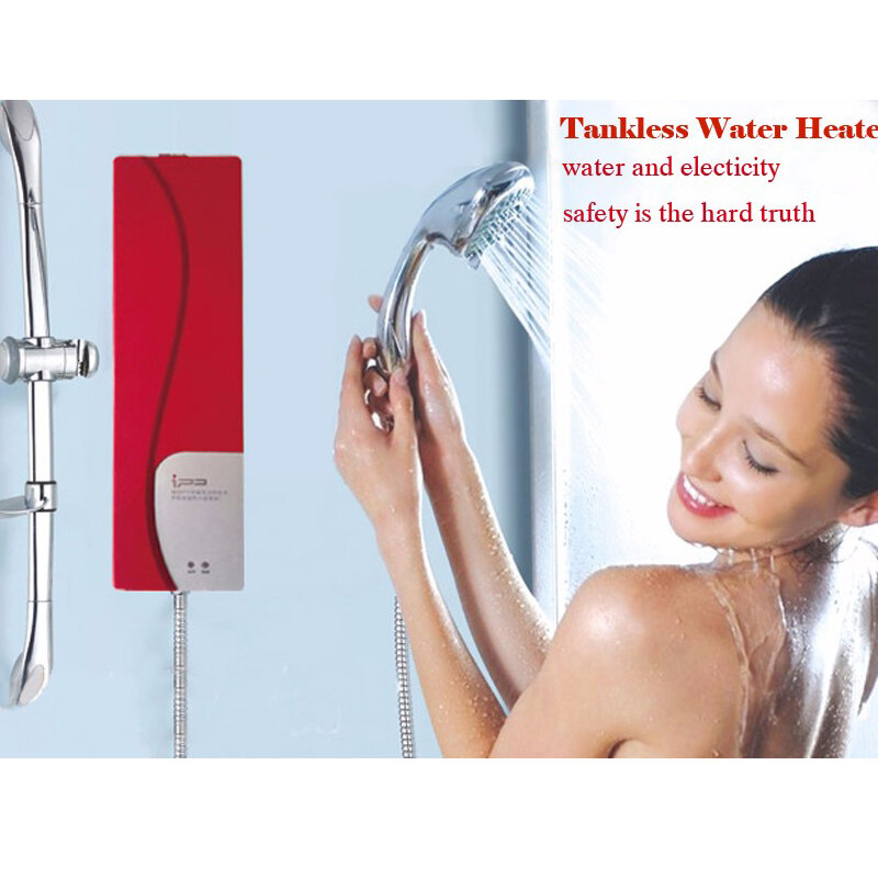 Household Tankless Water Heater Instant Shower Electric Water Heater for Kitchen Bathroom Practical Double Shell Water Heating