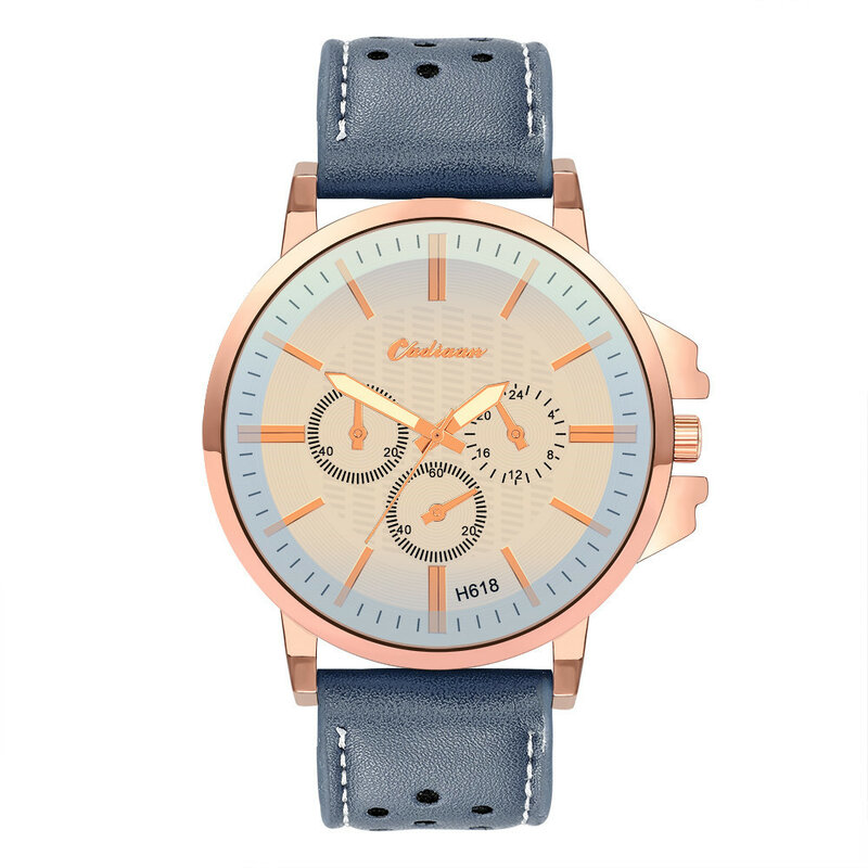 Reloj de pulsera DISU para hombre con diseño Retro, correa de cuero, reloj de cuarzo de aleación analógica, reloj de pulsera para hombre hombre