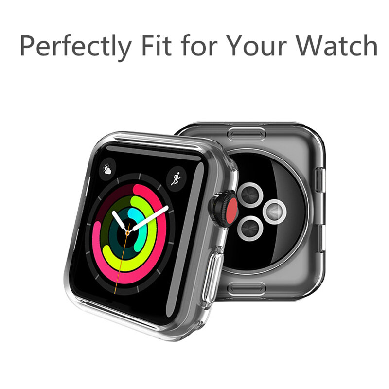 Мягкий ТПУ чехол для часов Apple Watch, чехол, защитный бампер, оболочка 40 мм 44 мм 38 мм 42 мм, Прочный чехол для часов Apple Watch, аксессуары для часов