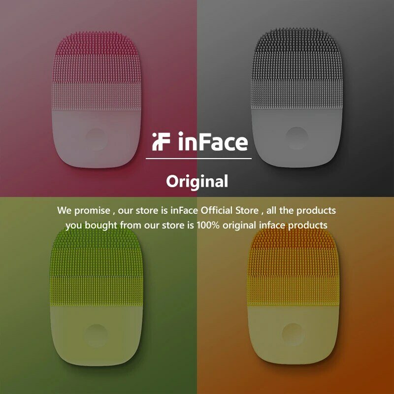 InFace 페이셜 클렌징 브러시 페이스 스킨 케어 도구 방수 실리콘 일렉트릭 소닉 클렌저 페이셜 뷰티 마사지