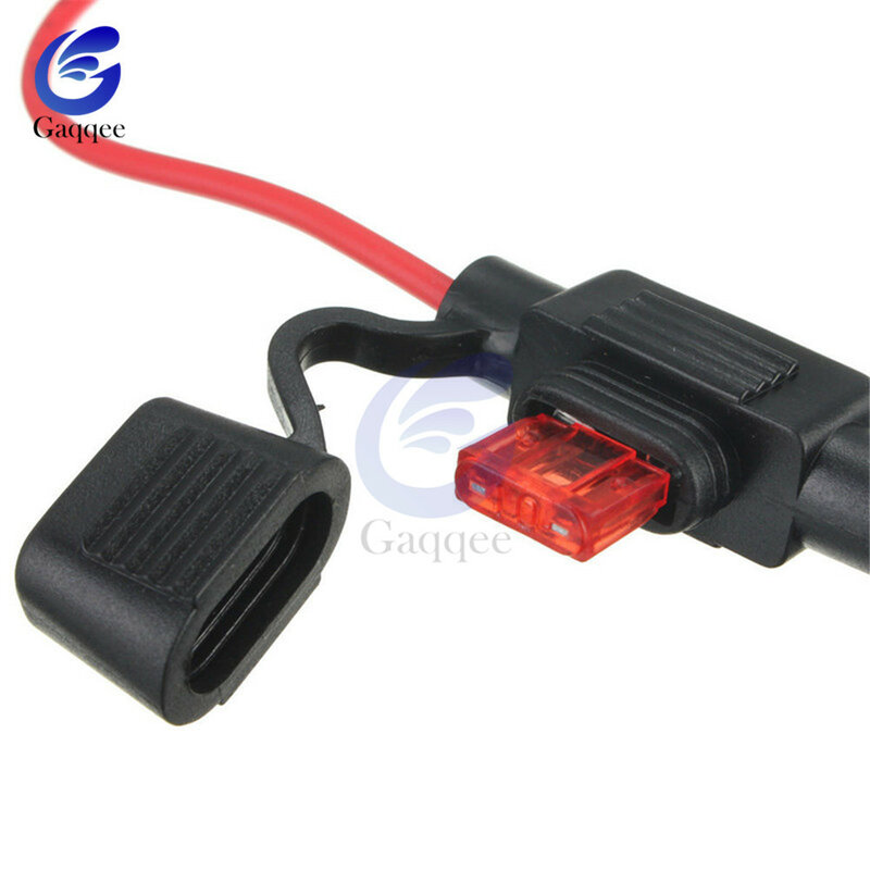 Waterproof Power Socket Mini Blade Type In Line Fuse Holders with 10A Fuse Car Replacement Fuses