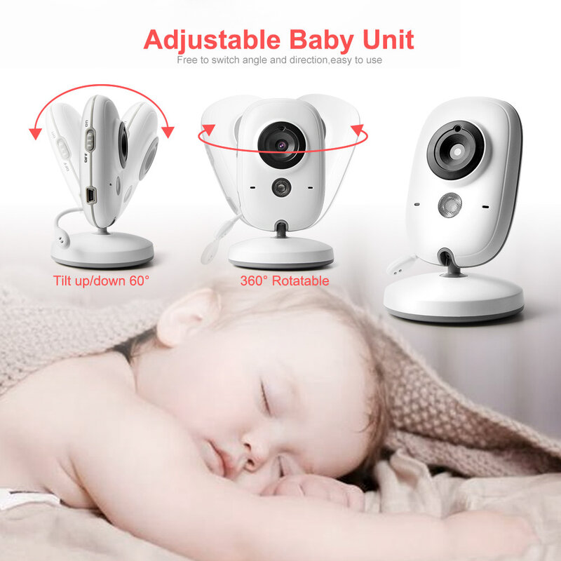 Video monitor para bebé 2.4G, cámara de seguridad para niñera inalámbrica con LCD de 3.2 pulgadas, audio bidireccional, sonido, visión nocturna, vigilancia, VB603
