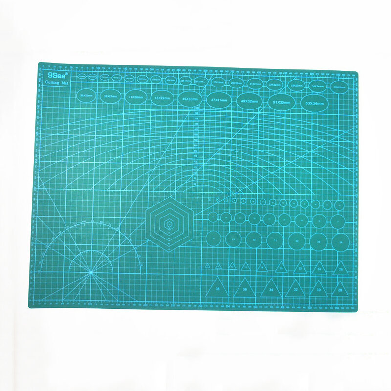 Tapete de corte autocurativo rectangular de Pvc, herramienta artesanal A4, verde oscuro, 30cm x 22cm