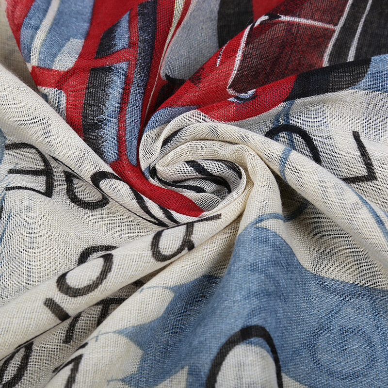 Groothandel Vintage Londen Vlag Infinity Sjaal Cirkel Uk Vlag Sjaals Voor Vrouwen/Dames
