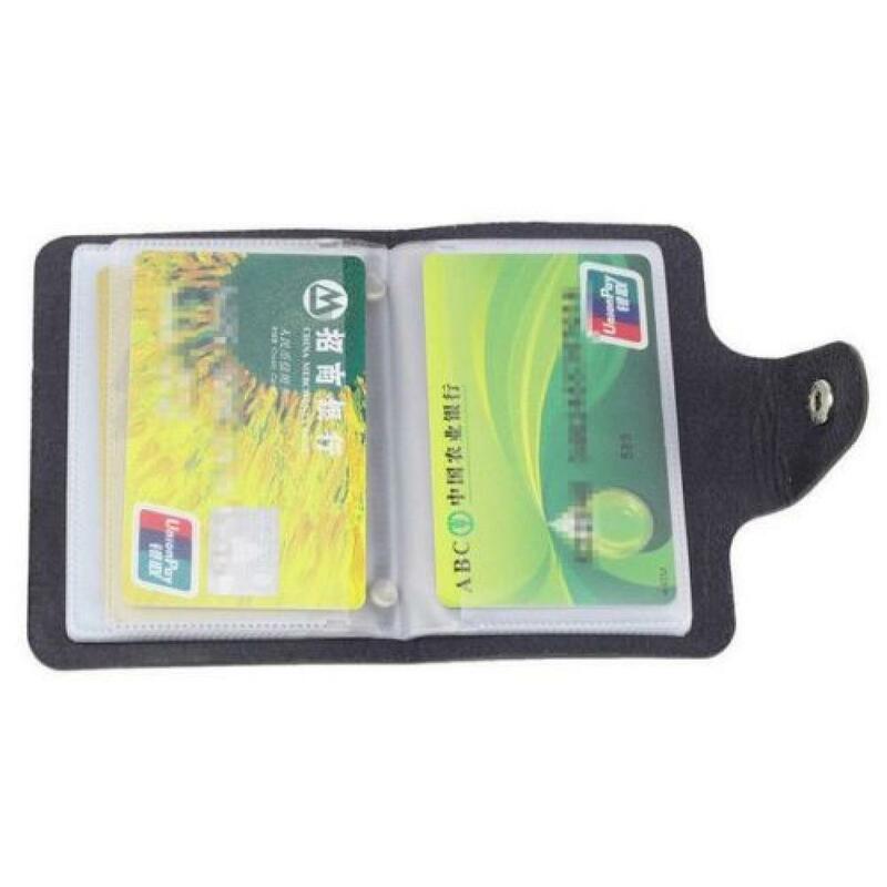 Nowe mody PU skórzany wizytownik na karty biznesowe organizator Hasp mężczyźni kobiety etui na karty kredytowe Simpie Bag ID portfel na karty