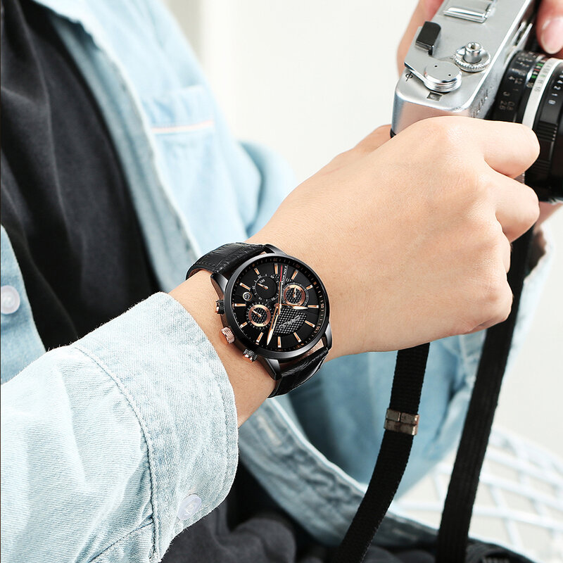 Crrju relógio de luxo marca militar dos homens do esporte relógio de pulso masculino data calendário cronógrafo relógio de quartzo relogio masculino