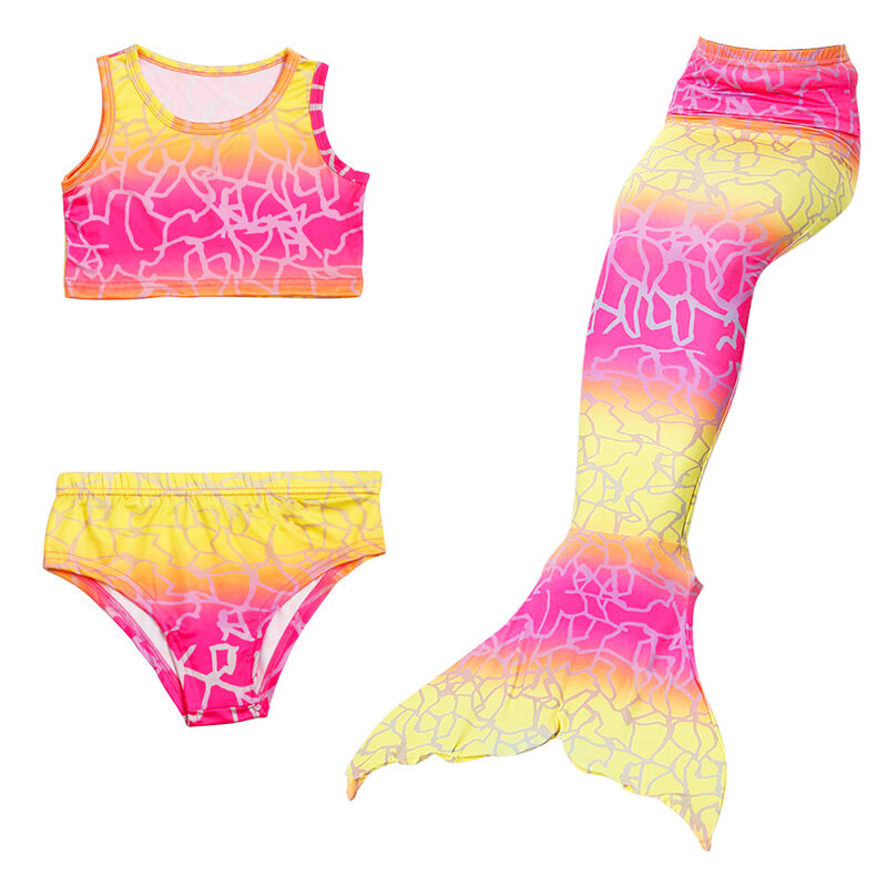 Syrenka ogon kostium dla dzieci dziewczyna ogon syreni do pływania Bikini Set Zeemeerminstaart Cola De Sirena ogona De Sereia Cosplay kostiumy