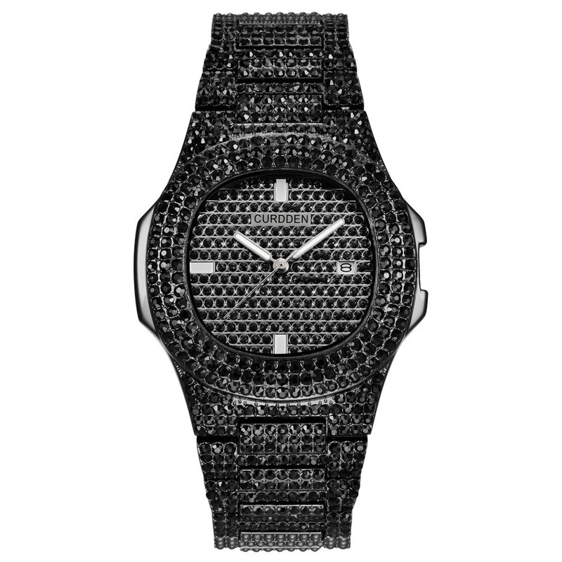 Iced Out Watches Women Hip Hop Bling Diamond Mens Business Watch Stainless Steel Hot Fashion Ladies Wristwatch Female Clock Man
