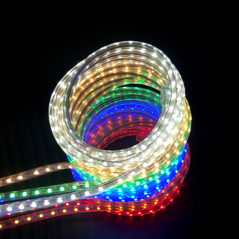 Tira de luces LED 220 resistente al agua, cinta flexible con enchufe europeo de 1M, 2m, 3m, 4m, 5m, 10m, 20m, 30m, 50m, Tira Ruban de 5050 V, 220V