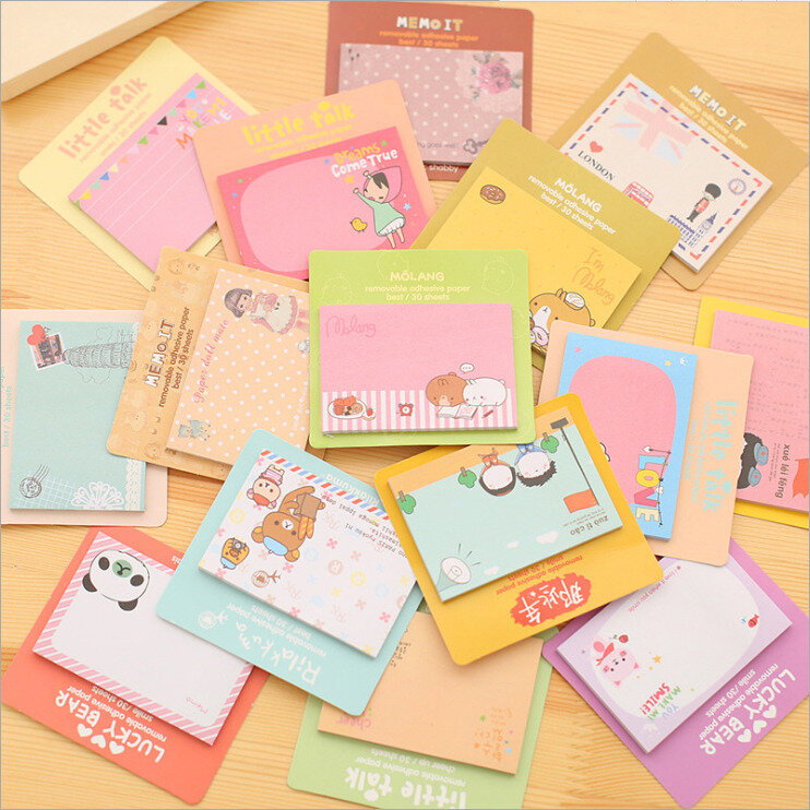 De dibujos animados lindo Kawaii Animal Nota de papel de nota pegajosa pad para niños regalo creativo notas adhesivas papelería envío gratis