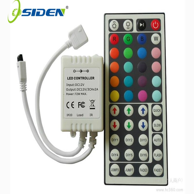 Controlador de luces Led con 44 teclas, atenuador remoto IR, DC12V, 6A, para RGB 3528, 5050